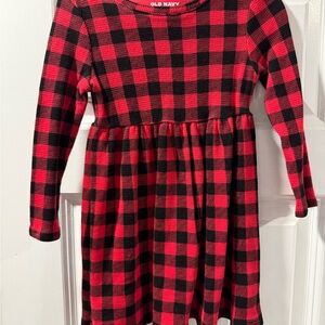 Old Navy Kids Dress in Red and Black Checkered Pattern